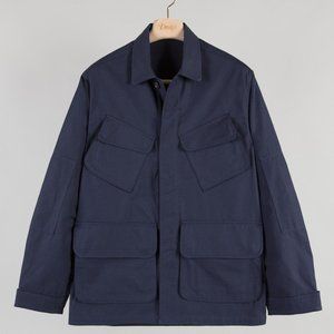 NWOT Drake's Navy Cotton Ripstop Jungle Jacket (Made in Italy)